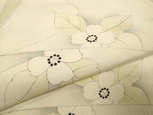 平和屋着物＊夏物 小紋 解き反物 絽 草花文 逸品 DAAV8434zzz