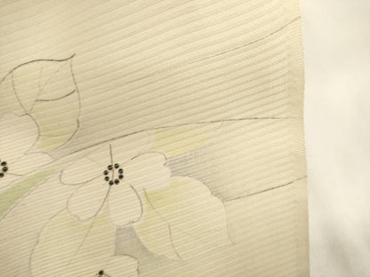 平和屋着物＊夏物 小紋 解き反物 絽 草花文 逸品 DAAV8434zzz