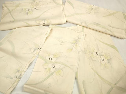 平和屋着物＊夏物 小紋 解き反物 絽 草花文 逸品 DAAV8434zzz