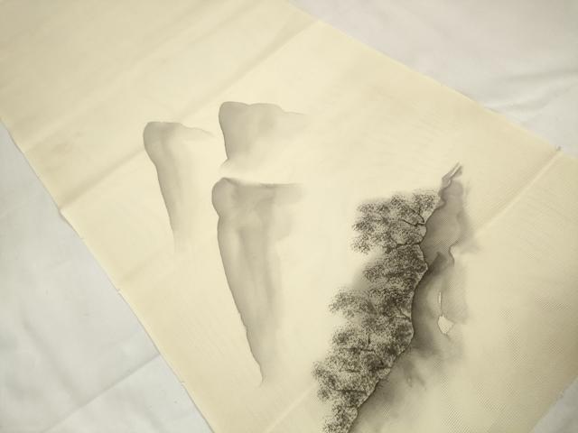 平和屋着物＊夏物 付下げ 解き反物 着尺 絽 手描き 遠山風景文 逸品 DAAV8435zzz