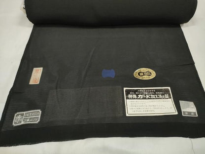 平和屋着物＊夏物 黒紋付 黒反物 着尺 絽 草木染 逸品 未使用 DAAV8437zzz