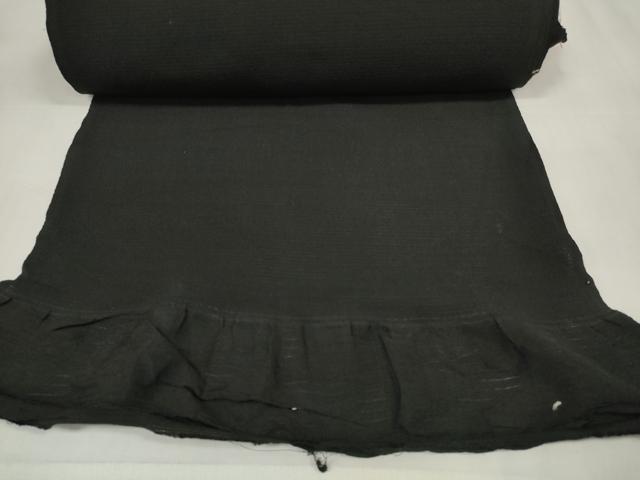 平和屋着物＊夏物　羽織・コート　黒生地　反物　羽尺　絽縮緬　逸品　未使用　DAAV8440zzz