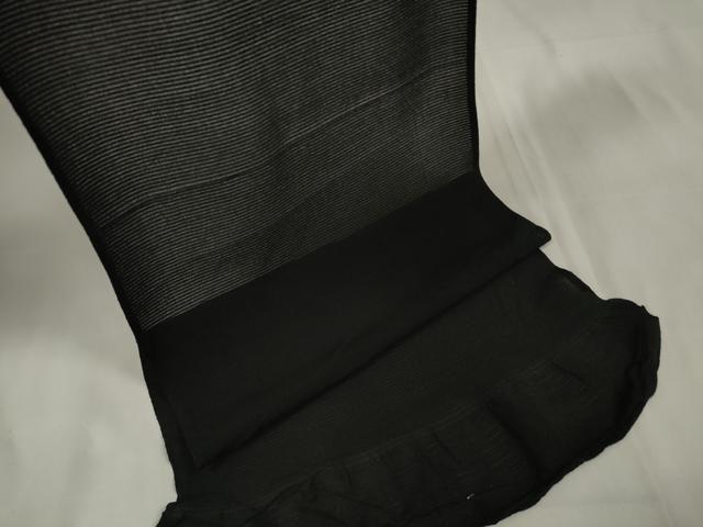 平和屋着物＊夏物　羽織・コート　黒生地　反物　羽尺　絽縮緬　逸品　未使用　DAAV8440zzz