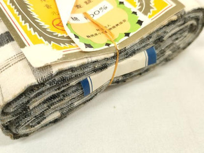平和屋着物∴夏物 浴衣 反物 着尺 浜風 格子 綿 逸品 未使用 DAAV8442zzz