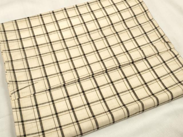 平和屋着物∴夏物 浴衣 反物 着尺 格子 綿麻 逸品 未使用 DAAV8443zzz