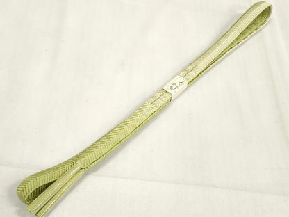 平和屋着物●和装小物　帯締め・帯揚げセット　芝花文　金彩　手組紐　笹浪組　金糸　逸品　未使用　DAAV8476zzz