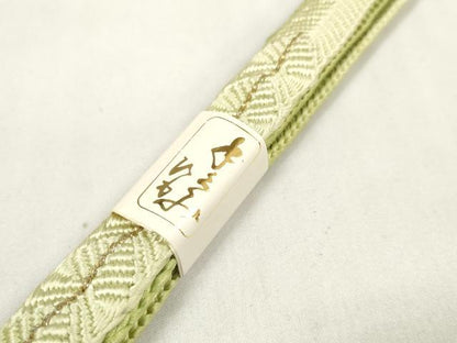 平和屋着物●和装小物　帯締め・帯揚げセット　芝花文　金彩　手組紐　笹浪組　金糸　逸品　未使用　DAAV8476zzz