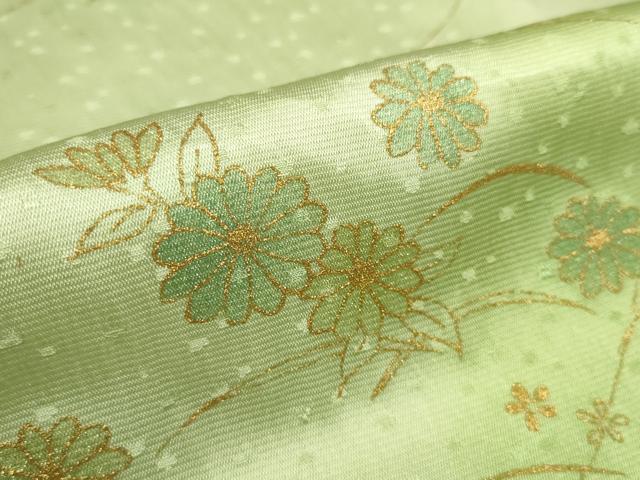 平和屋着物●和装小物　帯締め・帯揚げセット　芝花文　金彩　手組紐　笹浪組　金糸　逸品　未使用　DAAV8476zzz