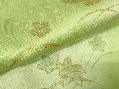 平和屋着物●和装小物　帯締め・帯揚げセット　芝花文　金彩　手組紐　笹浪組　金糸　逸品　未使用　DAAV8476zzz
