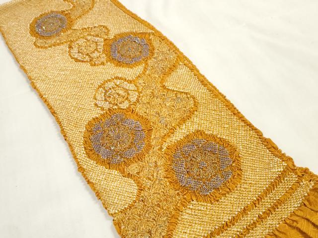 平和屋着物●和装小物　帯締め・帯揚げセット　振袖用　総絞り　流水花文　ラメ付き　手組紐　逸品　未使用　DAAV8477zzz 平和屋着物○和装小物 帯締め・帯揚げセット 振袖用 総絞り 流水花文