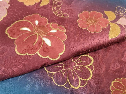 平和屋着物●和装小物　帯締め・帯揚げセット　舞花文　金彩　組紐　金糸　逸品　未使用　DAAV8487zzz