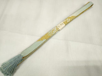 平和屋着物●和装小物　帯締め・帯揚げセット　舞蝶花文　金彩　高麗組　金糸　逸品　未使用　DAAV8489zzz