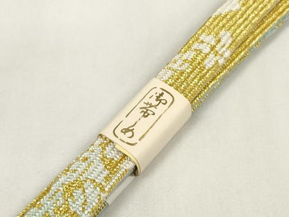 平和屋着物●和装小物　帯締め・帯揚げセット　舞蝶花文　金彩　高麗組　金糸　逸品　未使用　DAAV8489zzz