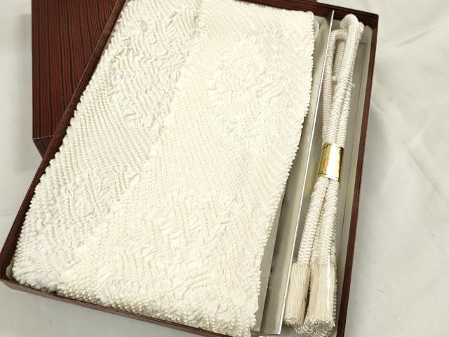 平和屋着物●和装小物　帯締め・帯揚げセット　礼装用　中抜き絞り　組紐　逸品　未使用　DAAV8498zzz 平和屋着物○和装小物 帯締め・帯揚げセット 礼装用 柄絞り 松 金糸