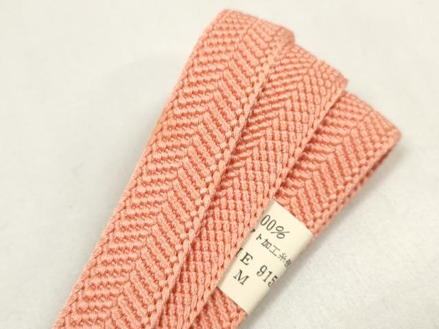 平和屋着物●和装小物 帯締め・帯揚げセット 色無地 コーラルレッド色 逸品 未使用 DAAV8502zzz