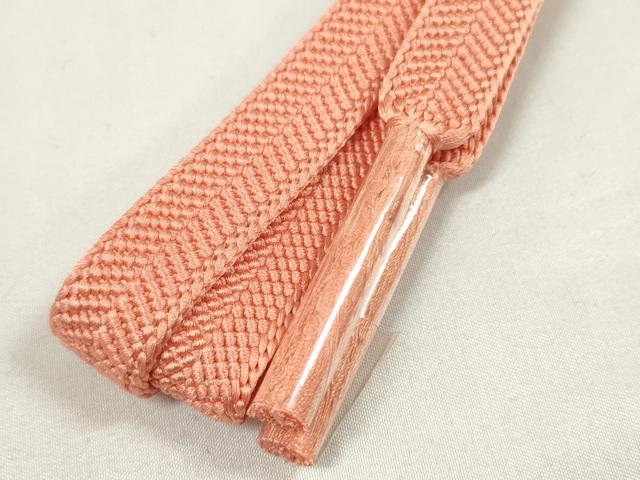 平和屋着物●和装小物 帯締め・帯揚げセット 色無地 コーラルレッド色 逸品 未使用 DAAV8502zzz