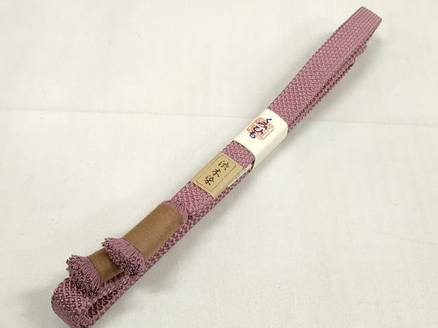 平和屋着物●和装小物　帯締め・帯揚げセット　蜀江花文　ちりめん　組紐　渋木染　逸品　未使用　DAAV8503zzz
