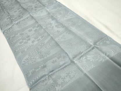 平和屋着物●和装小物　帯締め・帯揚げセット　流水菊地紋　鉛色　逸品　未使用　DAAV8505zzz