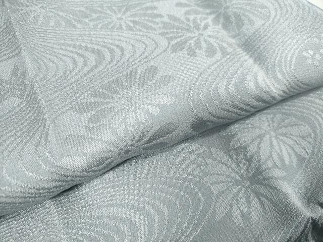 平和屋着物●和装小物　帯締め・帯揚げセット　流水菊地紋　鉛色　逸品　未使用　DAAV8505zzz