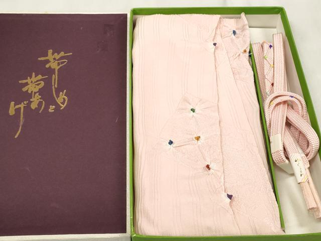 平和屋着物●和装小物　帯締め・帯揚げセット　部分絞り　やくよけ紐　逸品　未使用　DAAV8507zzz