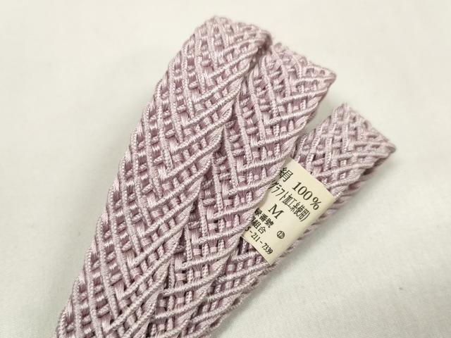 平和屋着物＊夏物　和装小物　帯締め・帯揚げセット　絽　桔梗地紋　撫子　組紐　銀糸　全て正絹　逸品　未使用　DABA7121zzz 平和屋着物＊夏物 和装小物 帯締め・帯揚げセット 絽 桔梗地紋 組紐