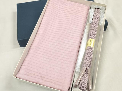 平和屋着物＊夏物 和装小物 帯締め・帯揚げセット 絽 桔梗地紋 組紐 逸品 未使用 DAAV8509zzz