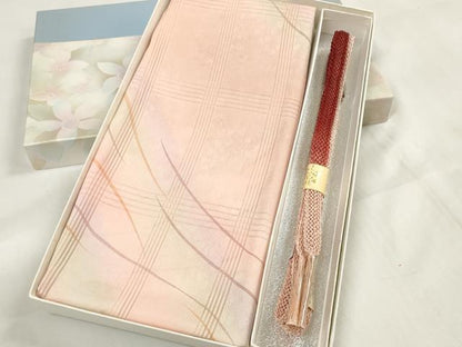 平和屋着物＊夏物 和装小物 帯締め・帯揚げセット 絽 舞花地紋 組紐 逸品 未使用 DAAV8511zzz
