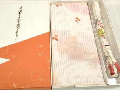 平和屋着物＊夏物 和装小物 帯締め・帯揚げセット 縦絽 絞り 萩 逸品 未使用 DAAV8512zzz