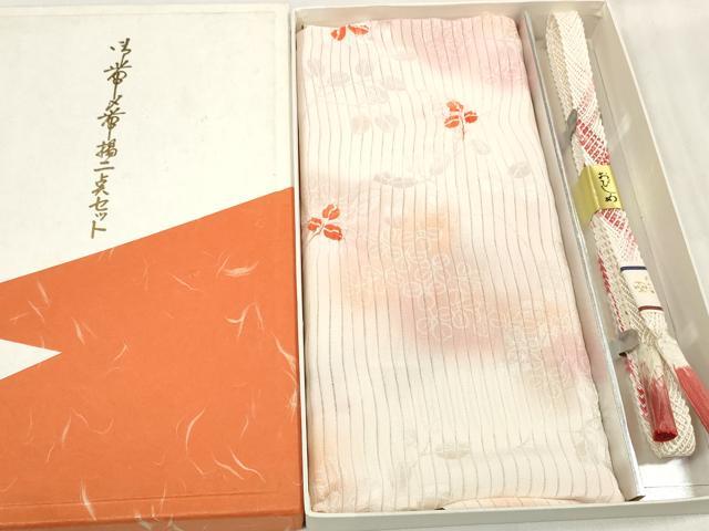 平和屋着物＊夏物 和装小物 帯締め・帯揚げセット 縦絽 絞り 萩 逸品 未使用 DAAV8512zzz