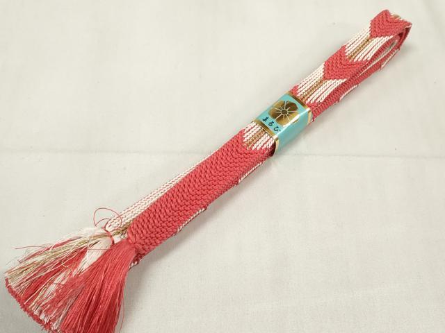平和屋着物●和装小物　帯締め・帯揚げセット　中抜き絞り　斜線　金糸　逸品　未使用　DAAV8514zzz