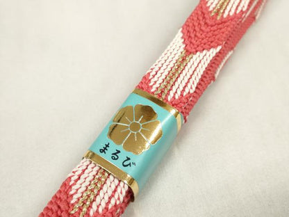 平和屋着物●和装小物　帯締め・帯揚げセット　中抜き絞り　斜線　金糸　逸品　未使用　DAAV8514zzz