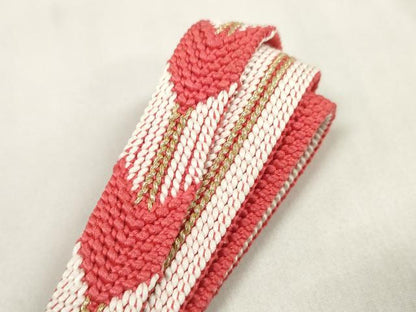 平和屋着物●和装小物　帯締め・帯揚げセット　中抜き絞り　斜線　金糸　逸品　未使用　DAAV8514zzz