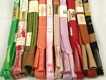 平和屋着物●和装小物　帯締め10本セット　組紐　冠組　花織　金銀糸　全て正絹　逸品　未使用　DAAV8517zzz
