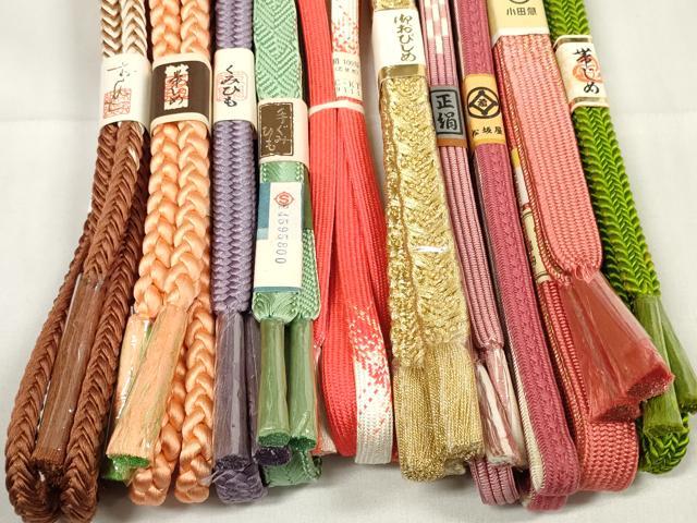 平和屋着物●和装小物　帯締め10本セット　組紐　高麗組　金糸　小田急・松坂屋扱い　全て正絹　逸品　未使用　DAAV8518zzz