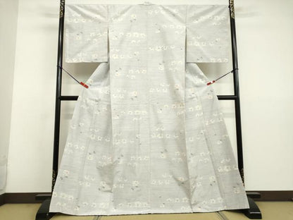 平和屋着物●上質な紬 草花文 正絹 逸品 DAAV8528tw
