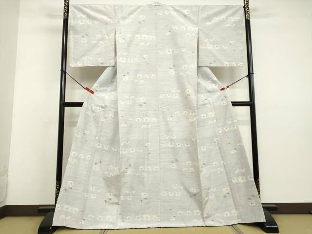 平和屋着物●上質な紬 草花文 正絹 逸品 DAAV8528tw