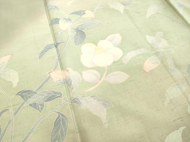 平和屋着物●訪問着　紬地　草花文　正絹　逸品　DAAV8532tw