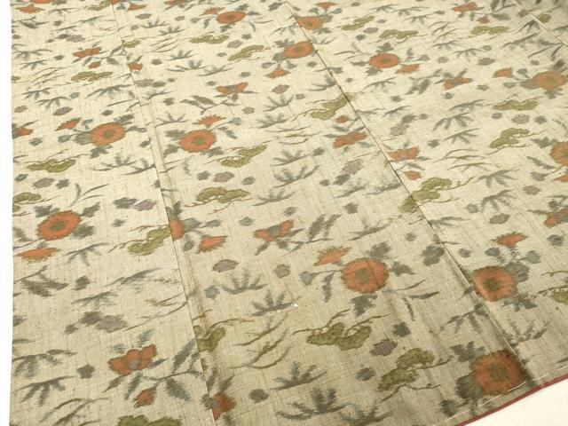 平和屋着物●上質な紬 草花文 正絹 逸品 未使用 DAAV8534tw