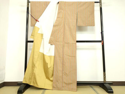 平和屋着物●上質な紬 間道 正絹 逸品 DAAV8536tw