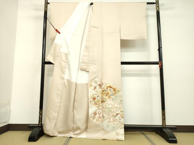 平和屋着物●創業460年・千總　色留袖　駒刺繍　菱取り飛鶴宝尽くし文　金彩　高島屋扱い　正絹　逸品　DAAV8542tw