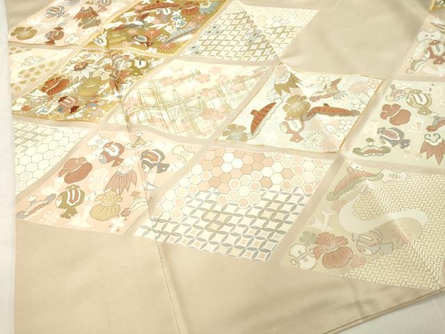 平和屋着物●創業460年・千總　色留袖　駒刺繍　菱取り飛鶴宝尽くし文　金彩　高島屋扱い　正絹　逸品　DAAV8542tw