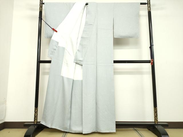 平和屋着物●上質な色無地　舞花地紋　パウダーブルー色　正絹　逸品　未使用　DAAV8548tw