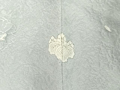 平和屋着物●上質な色無地　舞花地紋　パウダーブルー色　正絹　逸品　未使用　DAAV8548tw