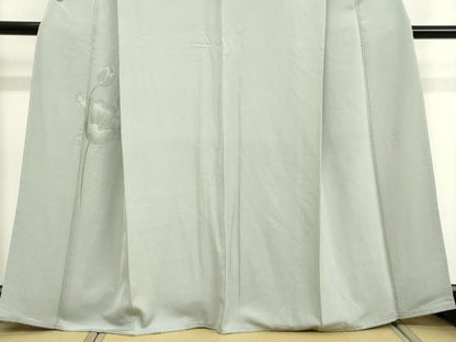 平和屋着物●豪華色留袖 花 灰青色 正絹 逸品 DAAV8551tw