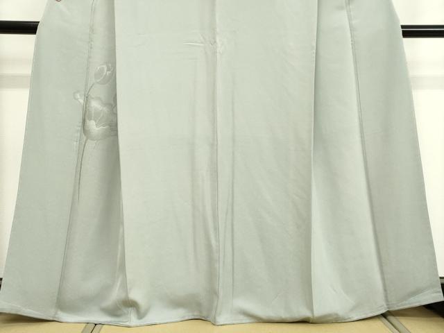 平和屋着物●豪華色留袖 花 灰青色 正絹 逸品 DAAV8551tw