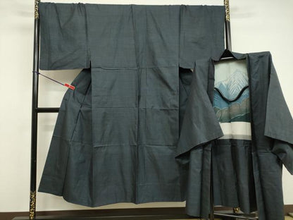 平和屋着物●男性 本場大島紬 アンサンブル 100亀甲 総詰め 正絹 逸品 DAAV8557tw