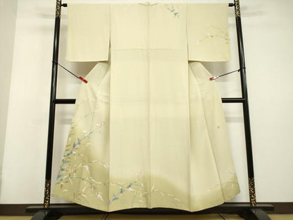 平和屋着物●訪問着　友禅　作家物　草花文　暈し染め　正絹　逸品　DAAV8584tw