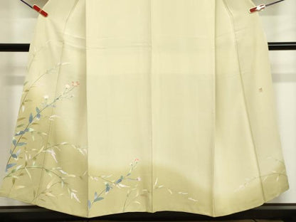 平和屋着物●訪問着　友禅　作家物　草花文　暈し染め　正絹　逸品　DAAV8584tw
