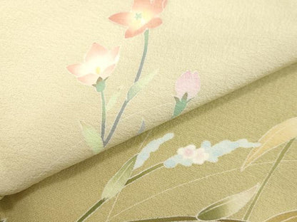 平和屋着物●訪問着　友禅　作家物　草花文　暈し染め　正絹　逸品　DAAV8584tw