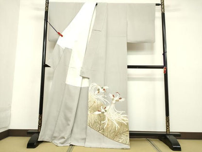平和屋着物●豪華色留袖　作家物　駒刺繍　鳳凰松文　金彩　正絹　逸品　DAAV8585tw